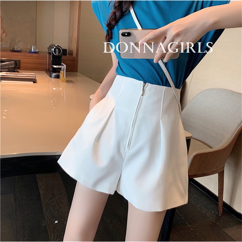 Quần short nữ Ulzzang lưng cao gen bụng khóa trước siêu xinh QS02