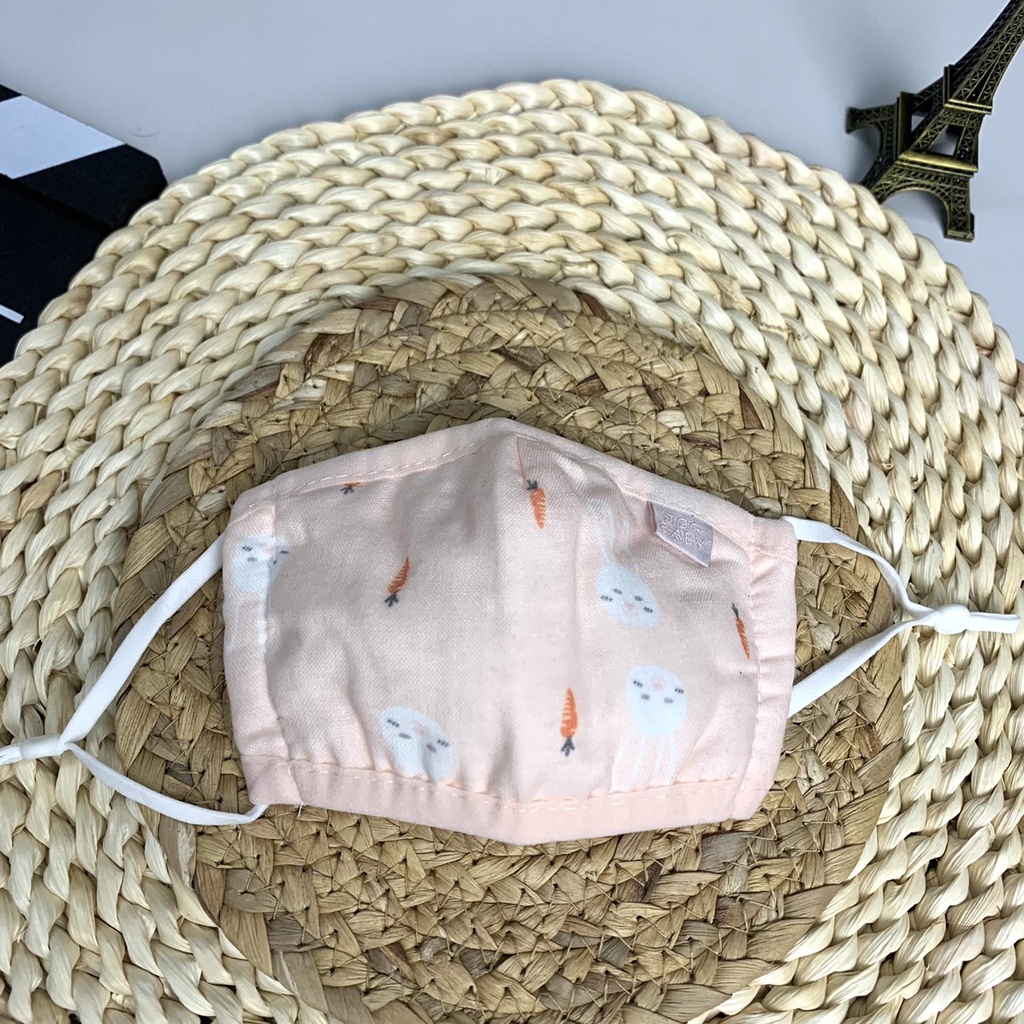 Khẩu trang cho bé, khẩu trang vải xô 4 lớp cao cấp túi díp hàng xuất Nhật