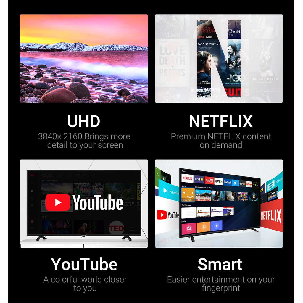 [Mã ELCOOSEP giảm 5% đơn 3TR] Smart Tivi Netflix 4K UHD Coocaa 55 inch Wifi - Model 55S3N - Miễn phí lắp đặt