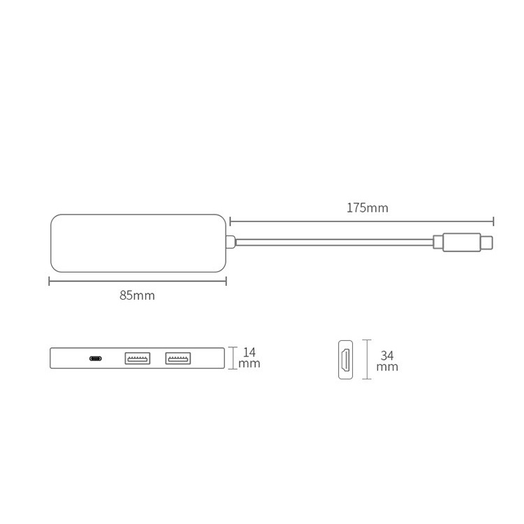 Cổng Chuyển HyperDrive 4-IN-1 HDMI 4K60HZ USB-C HUB For Macbook - HD41