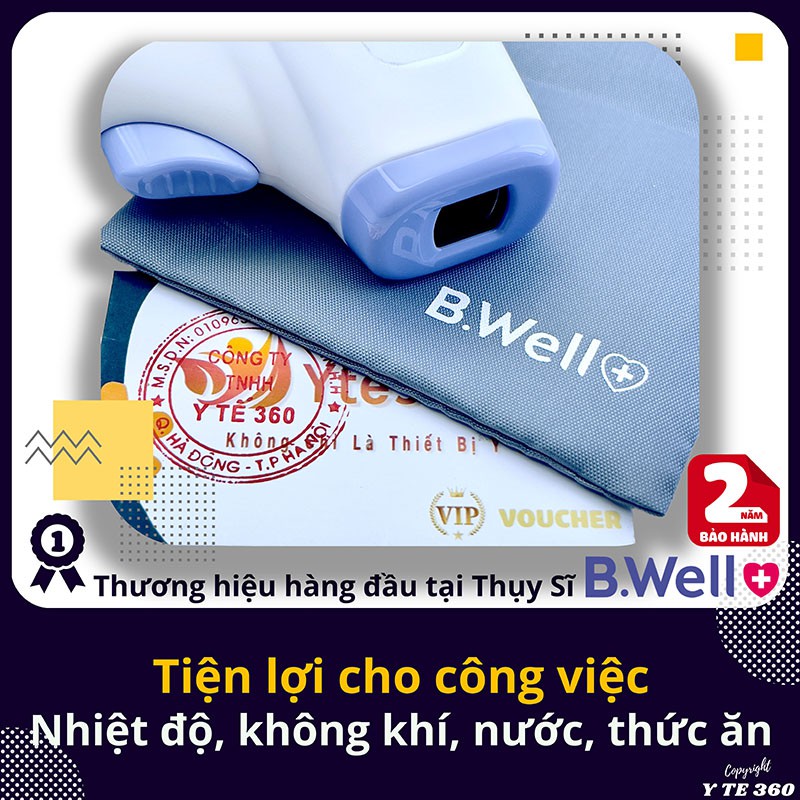 Nhiệt kế súng bắn điện tử hồng ngoại đo trán nhiệt độ cơ thể phòng nước thức ăn b.well wf 4000 - bwell y tế 360