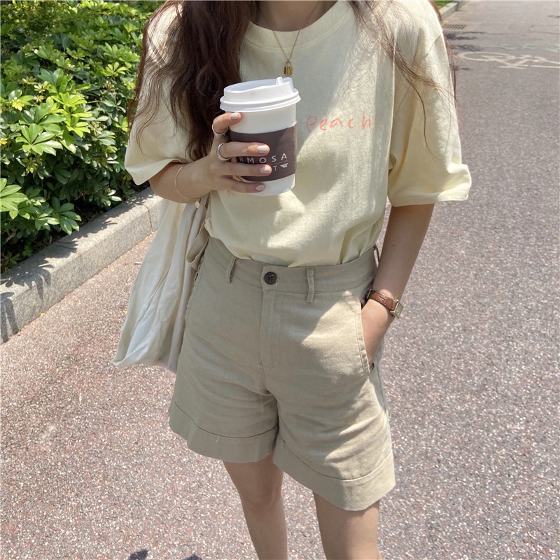 Áo Thun Tay Ngắn In Họa Tiết Màu Nước Xinh Xắn | BigBuy360 - bigbuy360.vn