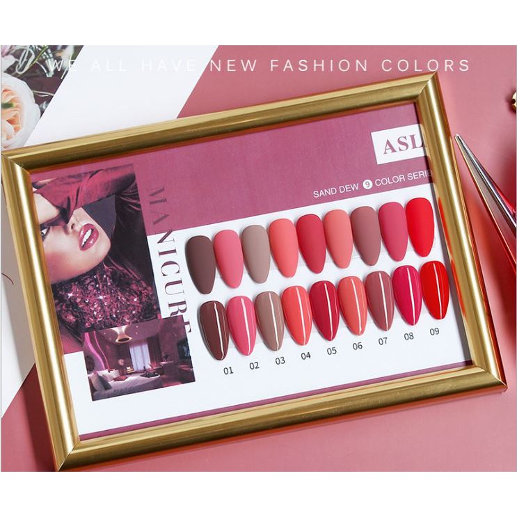 Sơn gel AS mẫu chai đỏ nhọn mã ASL 9 chai 15ml siêu HOT siêu xịn