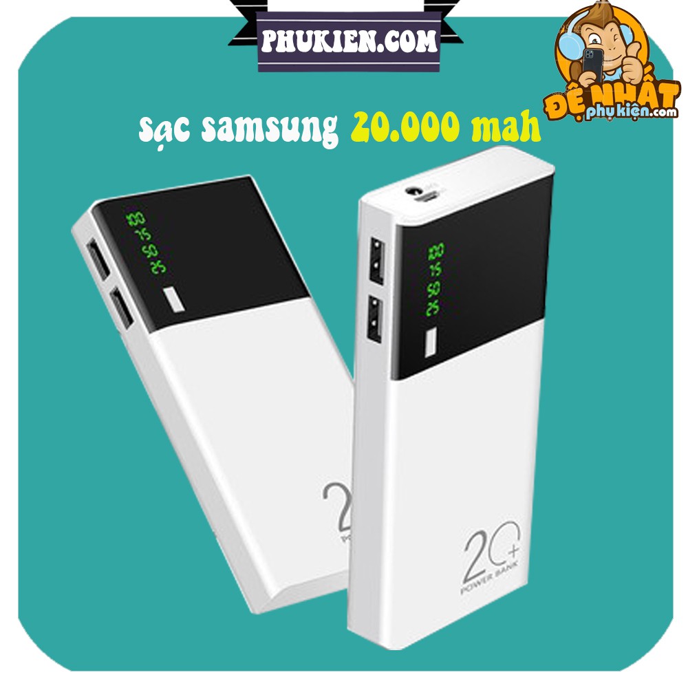 Sạc dự phòng samsung 💖FREESHIP💖  có đèn pin và hiển thị % pin 5 lõi bảo hành lỗi 1 đổi 1