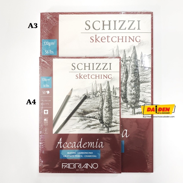 [DA ĐEN] Sổ Fabriano Schizzi Sketching 120gsm