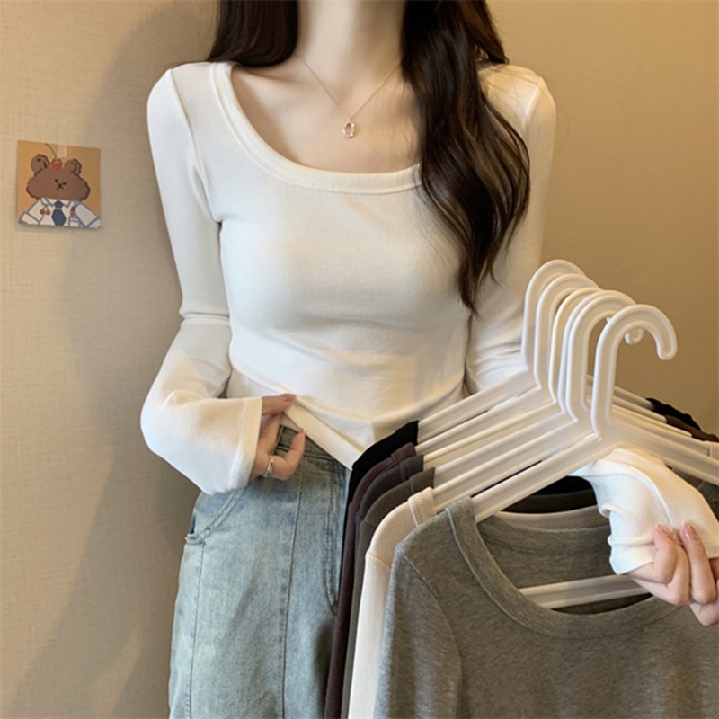 NRVP Áo Thun Nữ Dài Tay Dáng Rộng Thời Trang Hàn Quốc