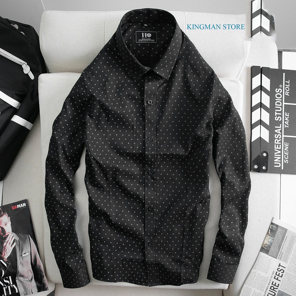 Áo Sơ Mi Nam Hoạ Tiết Chấm Bi, Áo Sơ Mi Nam Công Sở Cao Cấp Không Nhăn Không Phai Màu Hàng VNXK - KINGMAN STORE | BigBuy360 - bigbuy360.vn