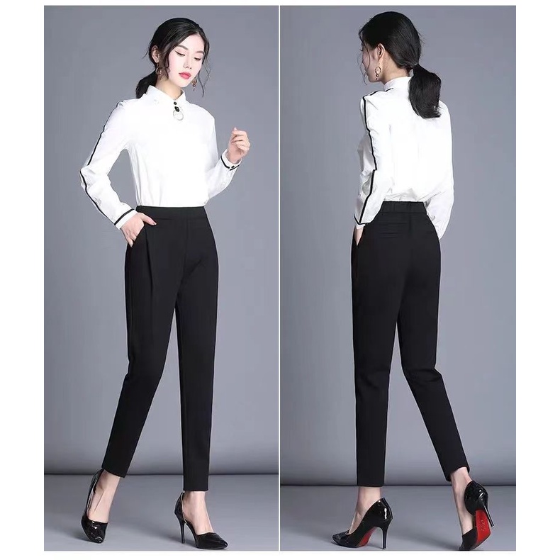 Quần Harem Màu Đen Lưng Thun Co Giãn 37-100KG Dành Cho Nữ C8433