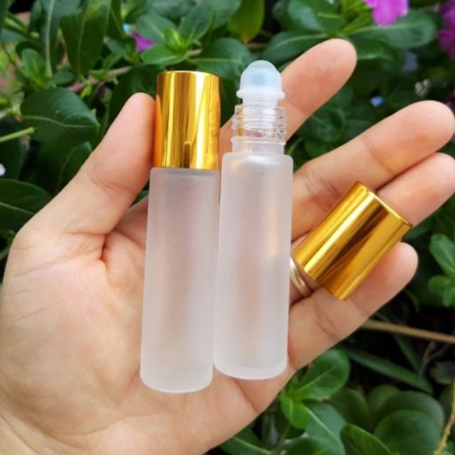 Lọ chiết nước hoa bi lăn 10ml nắp vàng - chai lọ đựng nước hoa