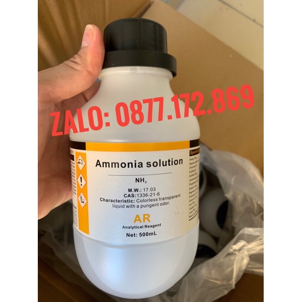 Hóa chất NH4OH NH3 Ammonia solution Amoniac Amoni hydroxit 500ml thí nghiệm xilong hoặc GH