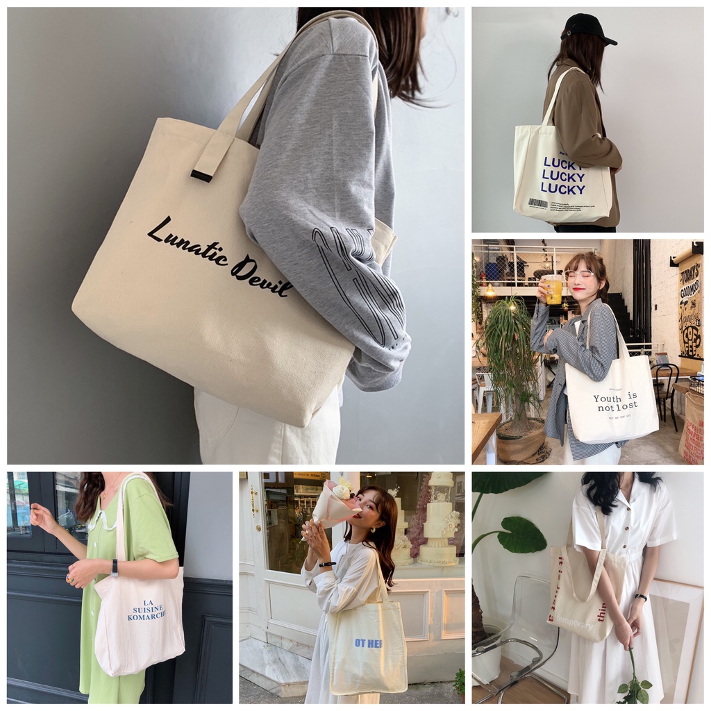 Túi tote vải canvas TUMIE phong cách hàn quốc