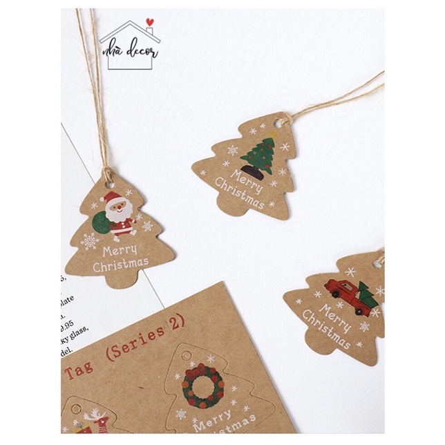 Thiệp chúc mừng Giáng sinh gift tag nhiều mẫu cực xinh