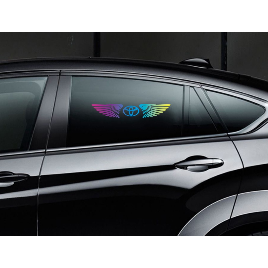 Cánh Nhãn dán xe Tia laze TOYOTA Xe hơi Trang trí đề can Kính chắn gió phía sau Biểu tượng Hình dán