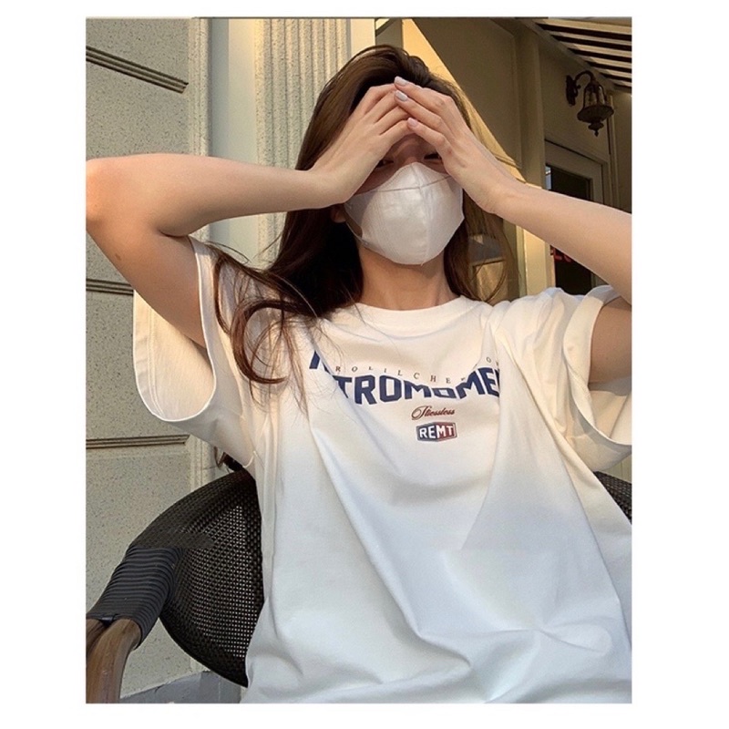 Áo thun phông logo tay nam nữ PINK tay lỡ form rộng RETROMOMENTS Unisex