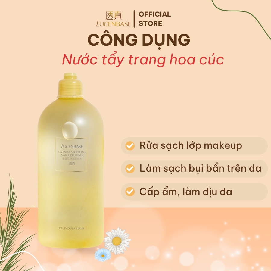 Nước tẩy trang hoa cúc LUCENBASE làm sạch, cấp ẩm, dịu da 500ml