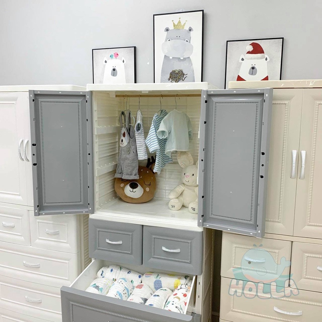 Tủ nhựa 5 tầng holla có bánh xe tiện