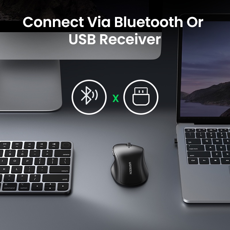 Ugreen Chuột bluetooth Không Dây 5 Nút 2.4g mini 4 Nút Kết Nối pc / mac / linux laptop