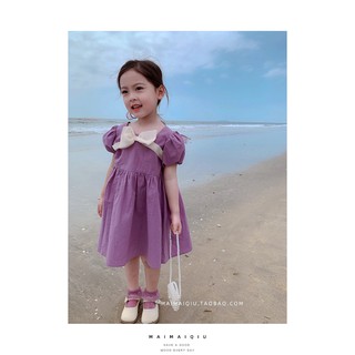 Váy nơ ngực chất thô hàn mềm mịn xịn mát cho bé gái mặc hè