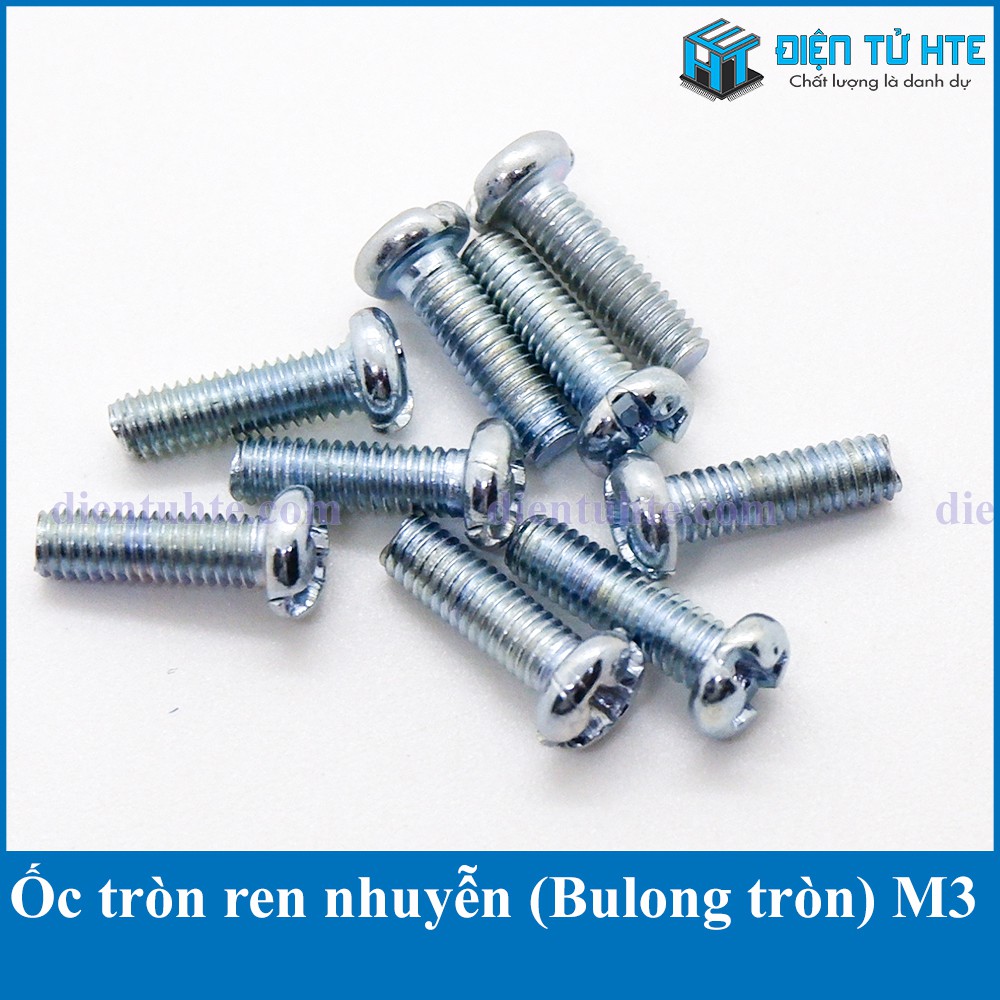 Ốc tròn (Bulon) ren nhuyễn M2 M3 M4 nhiều độ dài (Gói 20 con) [HTE Quy Nhơn CN2]