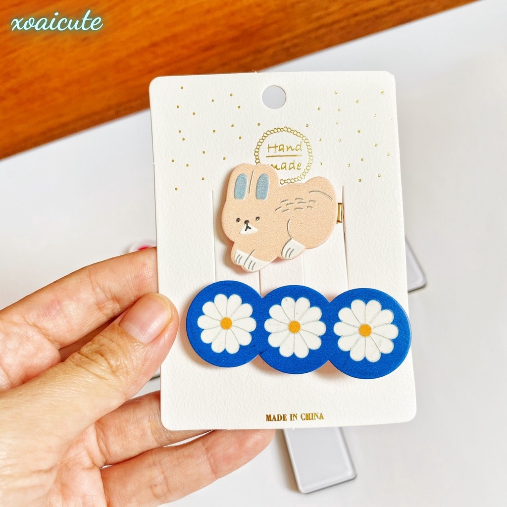 Kẹp tóc cho bé gái sét hai kẹp hình thú siêu bền