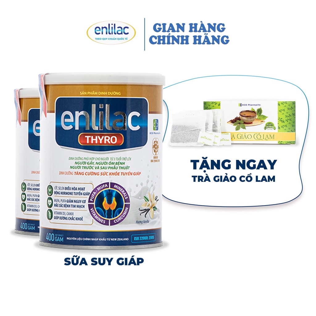 Sữa bột Enlilac Thyro cho bệnh nhân suy giáp Hộp 400g  Dinh dưỡng tăng cường sức khỏe tuyến giáp