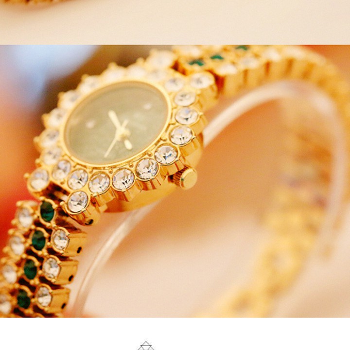 Đồng hồ nữ Bee Sister 1580 dây đính đá mặt viền đá đẳng cấp