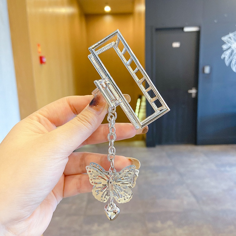 Kẹp Tóc Kim Loại Phối Mặt Hình Bướm Phong Cách Hàn Quốc Cho Nữ