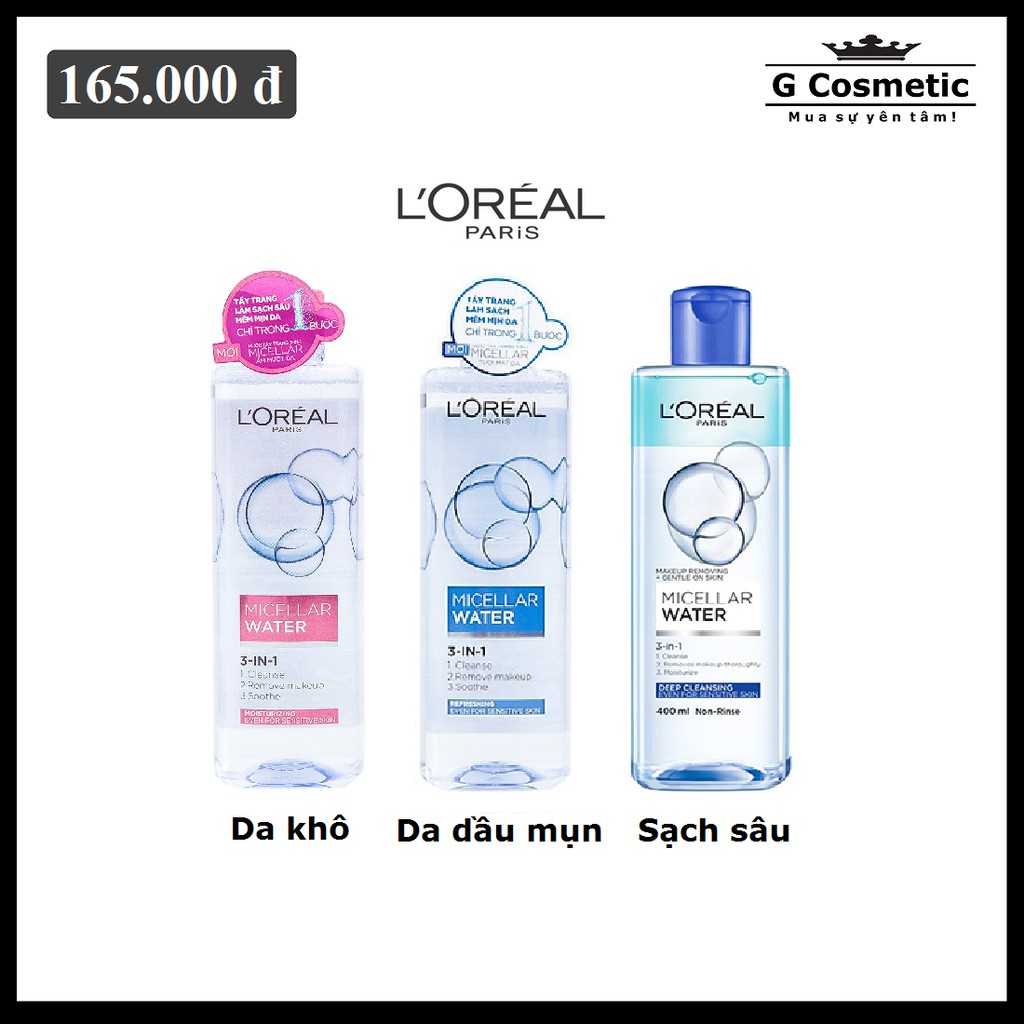 Nước Tẩy Trang L’Oreal Micellar Water 3-in-1 400ml