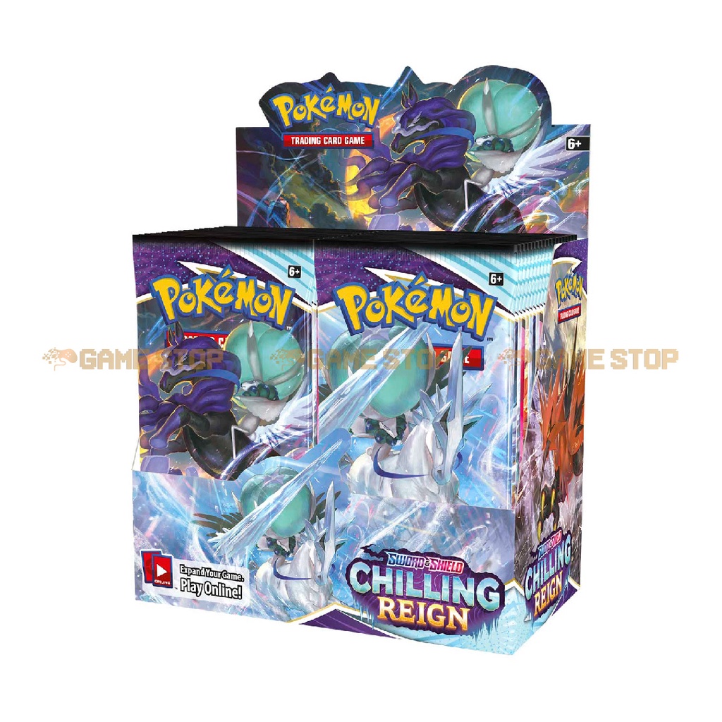 Thẻ bài Pokemon TCG Sword &amp; Shield bản mở rộng Chilling Reign Booster Display Box POKTCGUSBOOB02 chính hãng USA