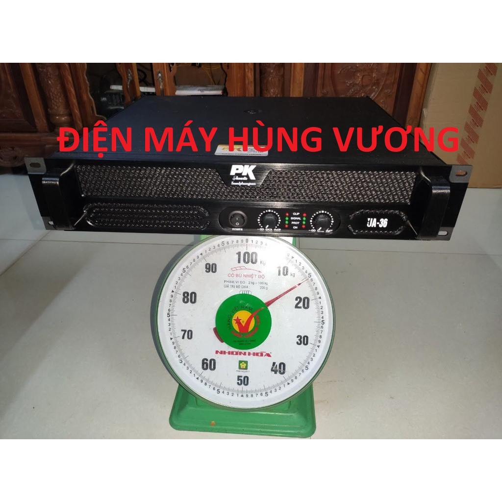 Đẩy công suất JA 36 hãng PK acoustic, 36 sò, nguồn xuyến đồng. 8 tụ lọc, 2200W, chất lượng cao, mạnh mẽ.