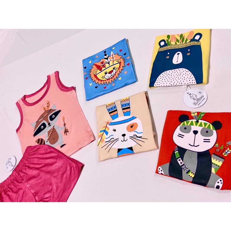 Bộ Ba Lỗ hoạ tiết THỔ DÂN Kwoo (thun lạnh) đáng yêu cho bé