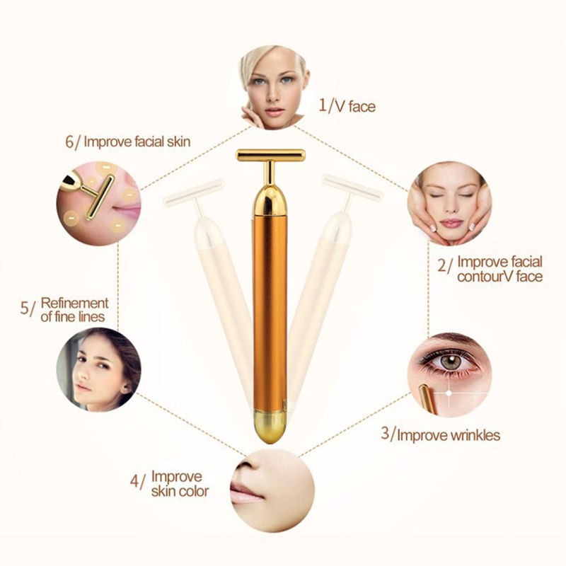 Que massage vàng 24K làm săn chắc và chống nếp nhăn lão hóa da tiện dụng