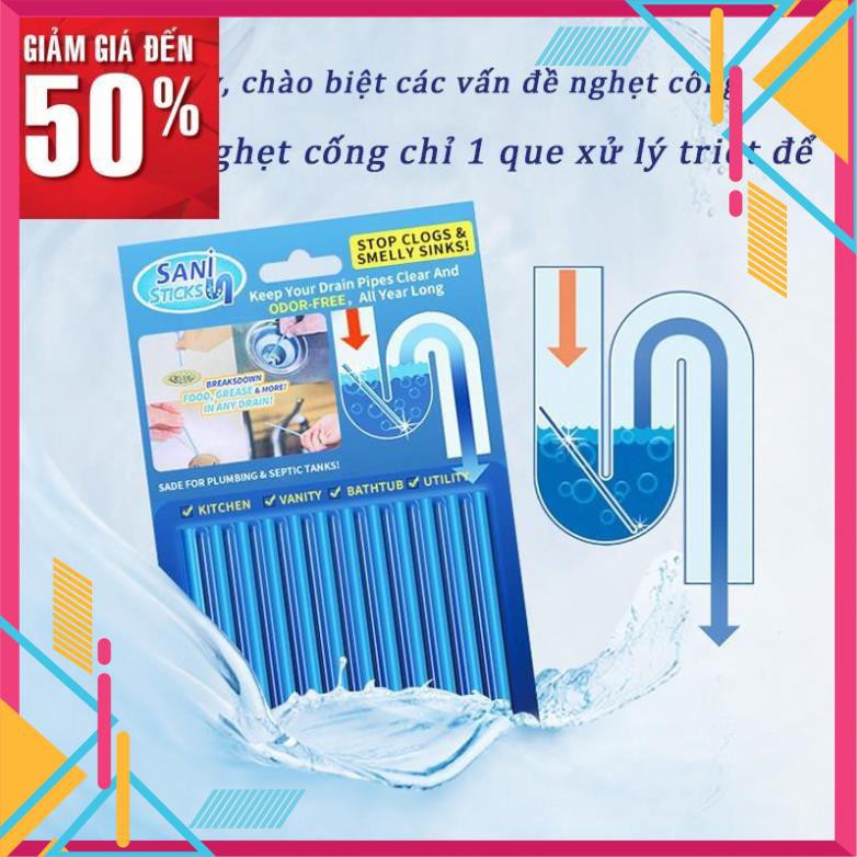 [CÓ VIDEO] Que thông tắc cống sani sticks đa năng thông minh cho vệ sinh đường ống bồn rửa bát chén tay mặt nghẹt