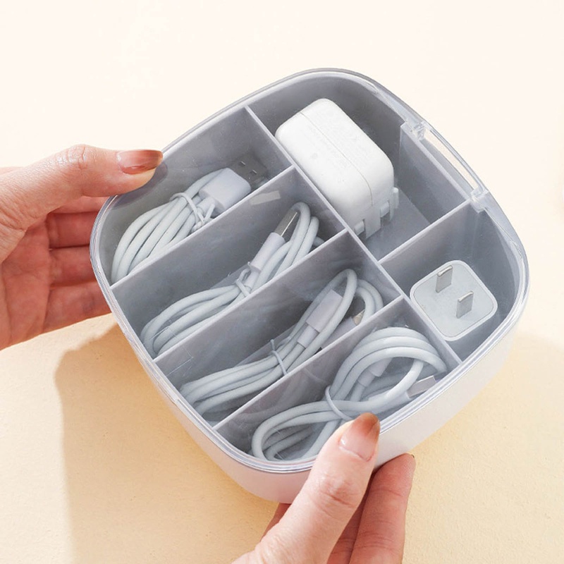 Hộp Đựng Dây Cáp Sạc Có Nắp Đậy Tiện Dụng