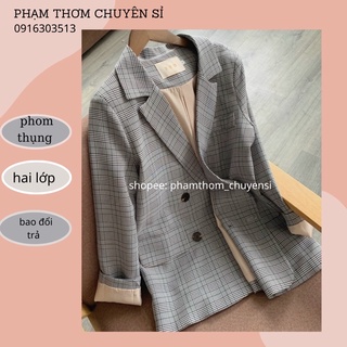 Áo khoác vest blazer nữ kẻ