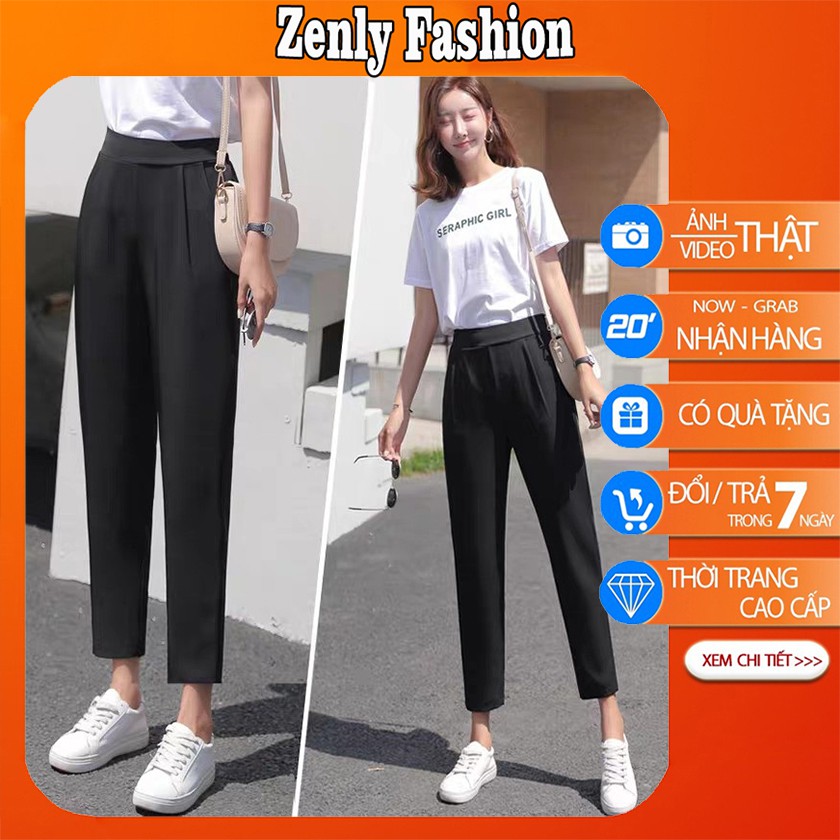 Quần tây lưng thun [Hàng Cao Cấp] Quần tây nữ lưng thun khóa sườn chất vải tuyết mưa cực đẹp