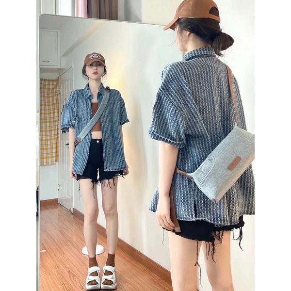 Áo somi jean denim mẫu siêu xinh siêu lạ cho mùa hè