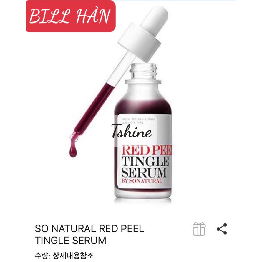 Tinh chất red peel 💖[BILL HÀN]💖Tinh Chất Red Peel Tingle Serum Sonatural 35ml