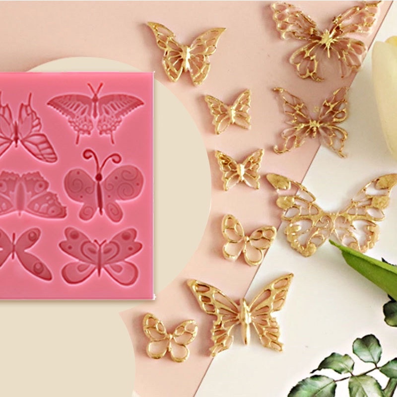 silicon bướm trang trí bánh