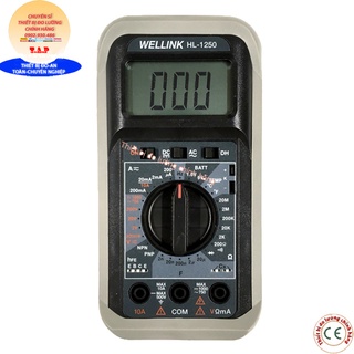 Wellink hl-1250 đồng hồ vạn năng wellink hl 1250 đo điện áp, dòng điện ac/dc, omh, tần số, tụ điện, nhiệt độ, diot