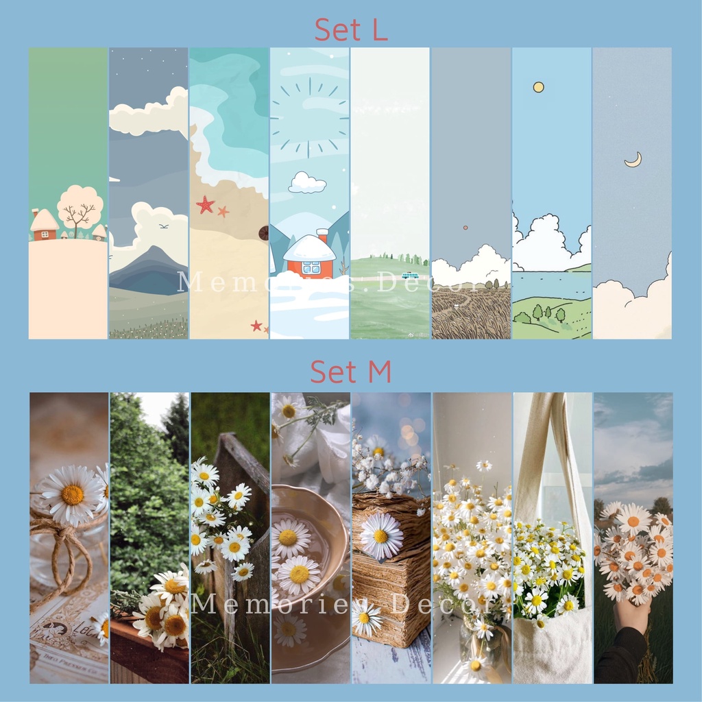 Book Mark Kẹp Sách Giấy Cứng có Ép Plastic, Set 8 Tấm Đánh Dấu Sách Họa Tiết Cực Xinh