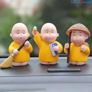 Bộ tượng 3 chú tiểu áo vàng siêu dễ thương