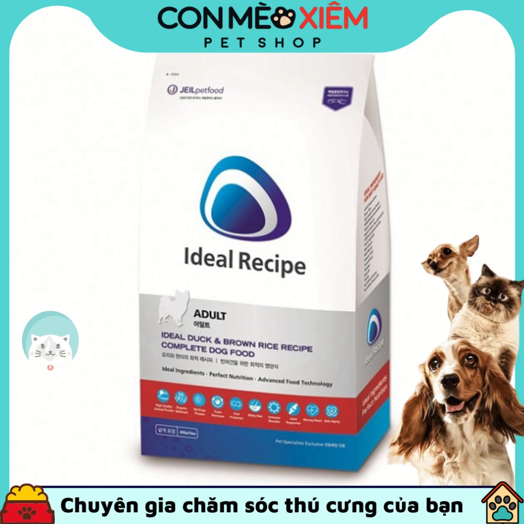 Hạt cho chó lớn Ideal recipe adult 3kg, thức ăn khô chó cún trưởng thành Con Mèo Xiêm