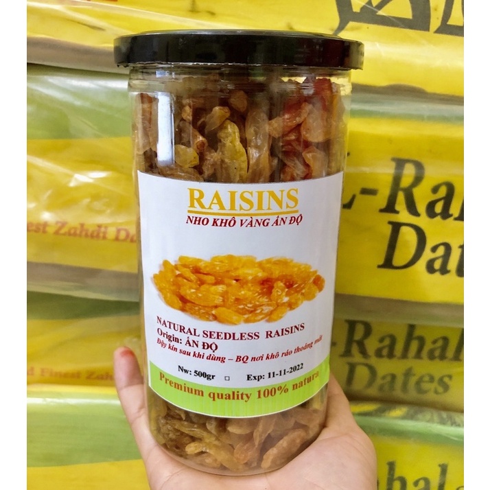 Nho khô vàng Ấn Độ hộp 500g