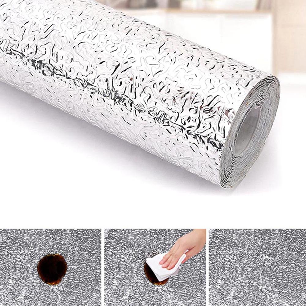 MIQUEL Giấy Dán Tường Bằng Lá Nhôm Chịu Nhiệt Cao Chống Nước Chống Bẩn Cho Nhà Bếp