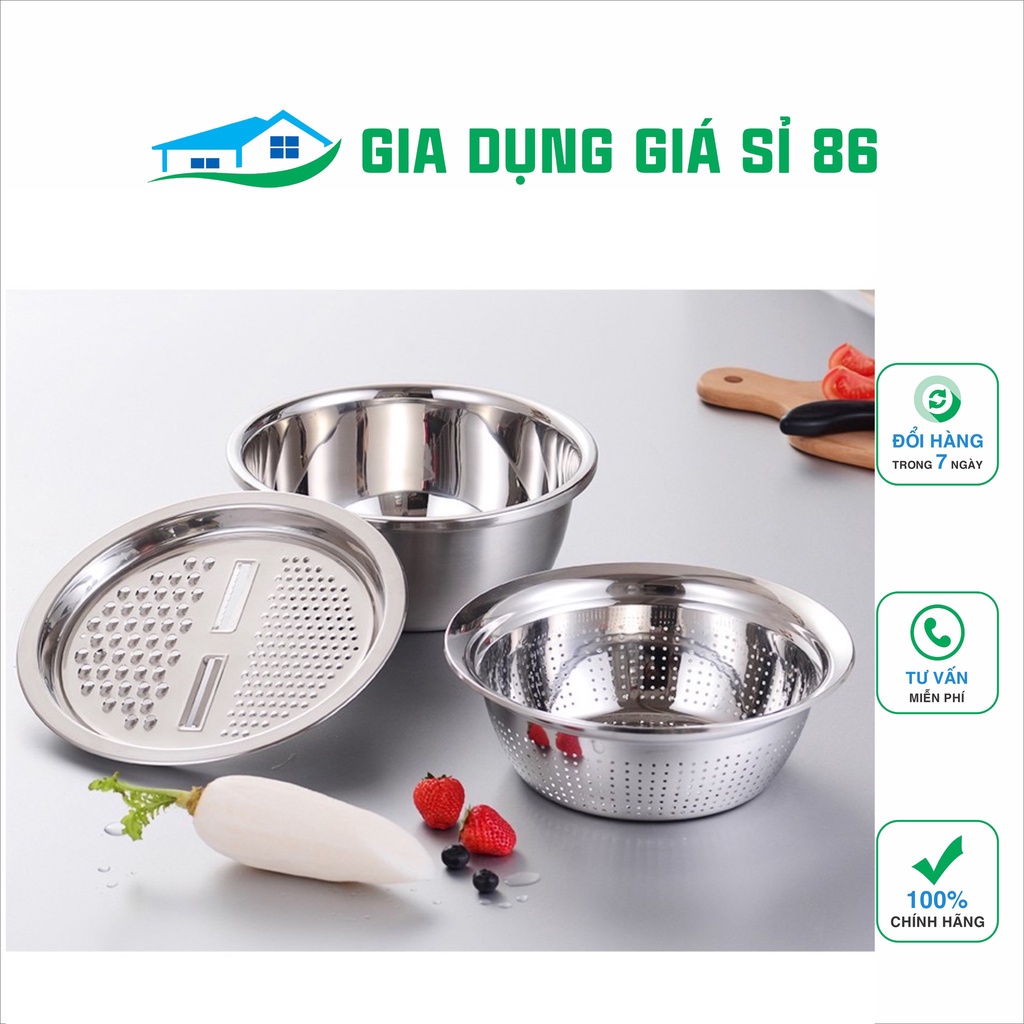 Bộ nạo rau củ 3 món inox-Dụng Cụ Nạo Rau Củ Quả Đa Năng Nhật Bản