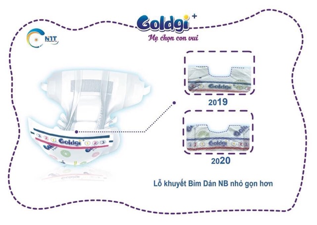 Bỉm Goldgi quần và dán gồm size NB92, S84, M60, M66, L48, Xl44