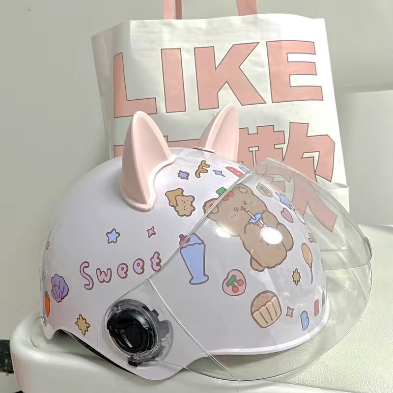 MŨ BẢO HIỂM TAI MÈO TẶNG KÈM STICKER