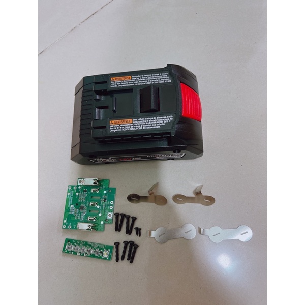 Vỏ mạch Bosch 18v 4A  21700.mạch nhận sạc zin có leb báo pin