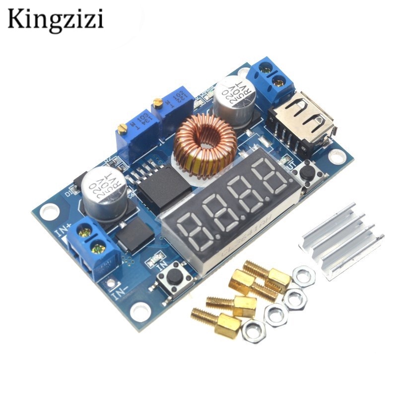 Mô-đun sạc giảm áp DC-DC CC/CV 5A có màn hình LED kỹ thuật số hỗ trợ đo dòng điện và điện áp